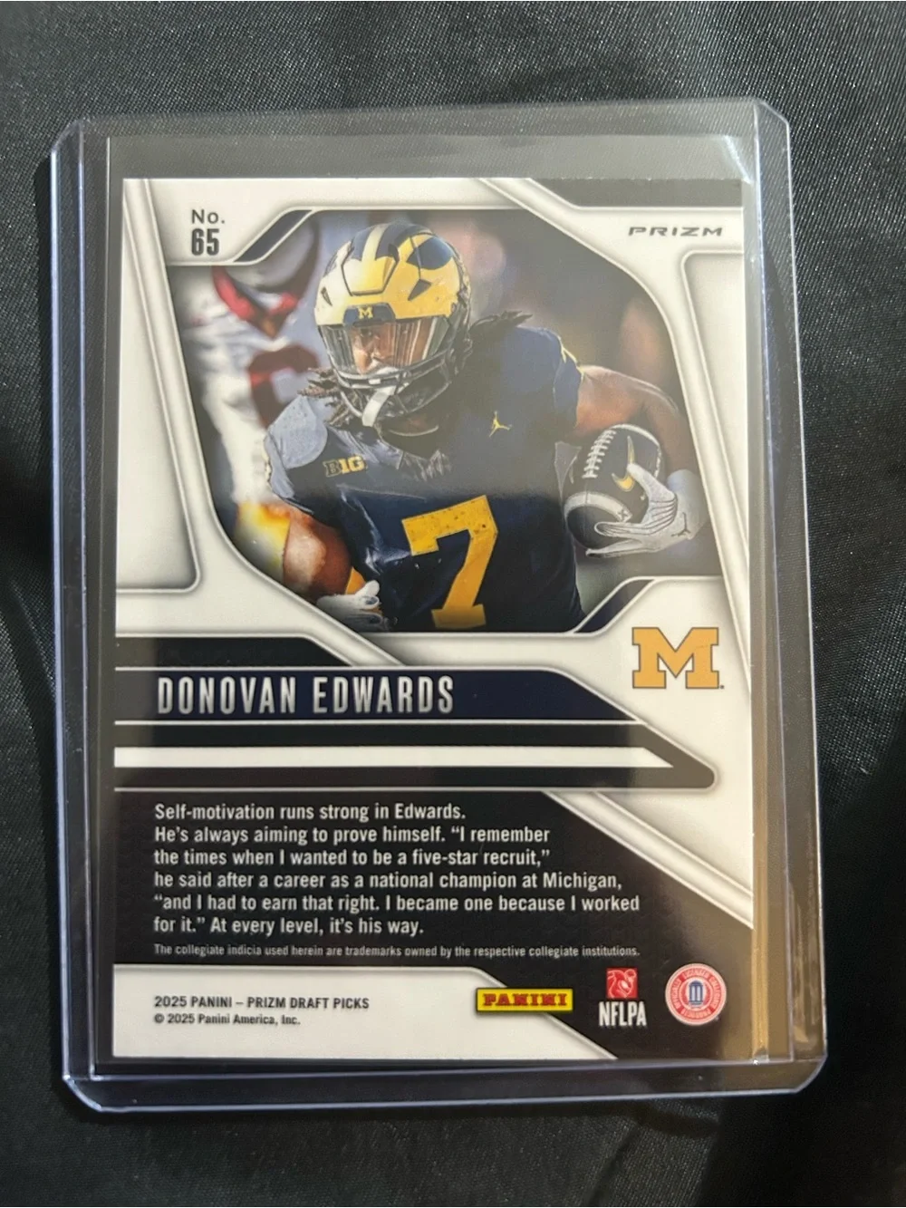 Panini Prizm Donovan Edwards Gold Holo Football Card